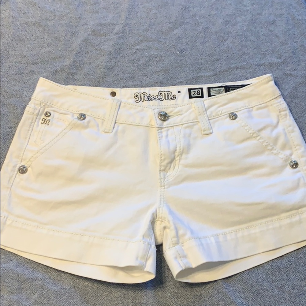 Miss Me white denim shorts